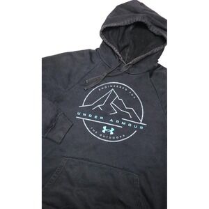 Under‎ Armour Rival Hoodie Men's S Mountain Key Black Sweatshirt Hiking GORP